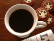 coffee, cookes and newspaper