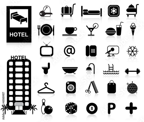 Hotel Icons set - Vector
