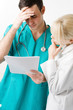 two young doctors reading results