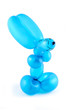 High resolution blue twisted balloon rabbit isolated on white