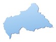 Central African Republic map filled with light blue gradient