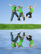 happy kids jumping for joy
