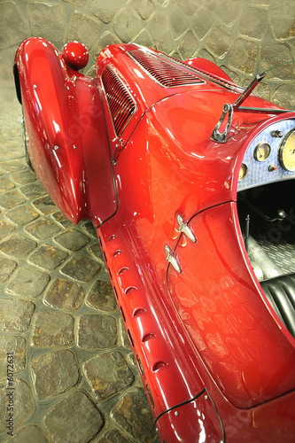 Photo: Old-time red sport car, vintage Old-time red sport car, vintage
