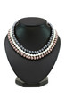Various pearl necklaces isolated on the white