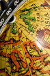 detail of the north pole of an old globe detail of the north pole of an old globe