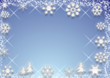 Blue and white snowflakes design / background Blue and white snowflakes design / background