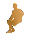 3D mannequin sitting a golden girl background