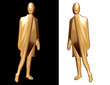 3D fashion model in golden cape