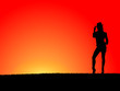 Girl at sunset