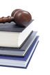 Gavel and law books isolated on white background. Shallow DOF Gavel and law books isolated on white background. Shallow DOF