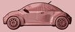 Side view illustration of the Volkswagen New Beetle