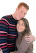 Two casual dressed young adults, teenage man and woman 