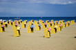 Beach wicker chairs with numbers on back in Germany