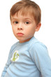 Sight of the boy at a white background Sight of the boy at a white background