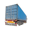 European flatbed 18-wheeler with metal container