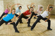 A group of women working out in the fitness club