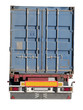 European flatbed 18-wheeler with metal container