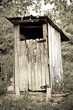 tradtional wooden outside toilet