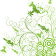 Decorative floral background, vector illustration 