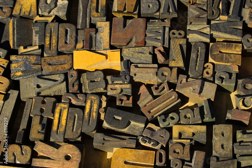 Photo: collection of wood type blocks collection of wood type blocks