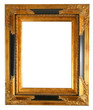 old antique gold frame over white with clipping path