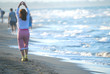 jogging on beach