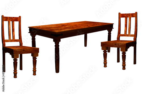 Antique Table  Chairs on Photo  Antique Table And Chairs Making A Solid Background    Peter