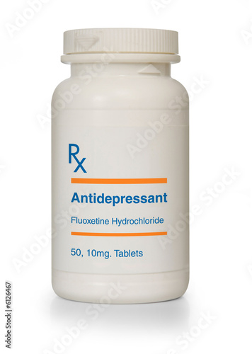 Photo: Bottle of antidepressant medication Bottle of antidepressant medication