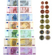 Euro banknotes and coins