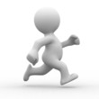 3d White Human Running Alone I...