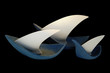 Three ceramic boats in isolation Three ceramic boats in isolation