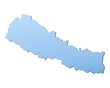 Nepal map filled with light blue gradient Nepal map filled with light blue gradient