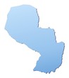 Paraguay map filled with light blue gradient Paraguay map filled with light blue gradient