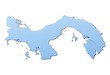 Panama map filled with light blue gradient Panama map filled with light blue gradient