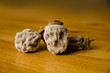 dried persimmons on the wood table