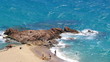 Plage et rochers de Cannes La Bocca, France
