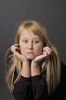 Portrait of the white-haired wistful beautiful girl