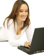 Smiling Caucasian Girl Using Laptop 2