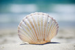 Vacation and tropical summer. Sea shell on the beach