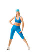 Beautiful young woman doing fitness exercise