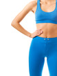 Sporty female torso isolated on white background