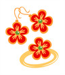 gold flower earrings and ring