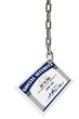 A social security card depicted hanging from a chain