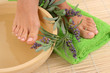 beautiful legs with perfect french pedicure
