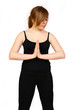 Young woman making yoga- exercises