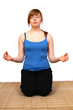 Young woman making yoga- exercises