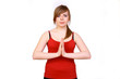 Young woman making yoga- exercises