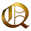 Gold letter Q with silver edge in 3D