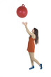 Pretty girl with ball for training
