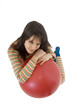 Pretty girl with ball for training